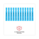 Universal Desk Highlighters, Fluorescent Blue Ink, Chisel Tip, Blue Barrel, Dozen