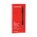 Universal Ballpoint Pen, Retractable, Medium 1 mm, Black Ink, Black Barrel, Dozen