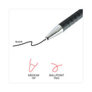 Universal Ballpoint Pen, Retractable, Medium 1 mm, Black Ink, Black Barrel, Dozen