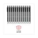 Universal Ballpoint Pen, Retractable, Medium 1 mm, Black Ink, Black Barrel, Dozen
