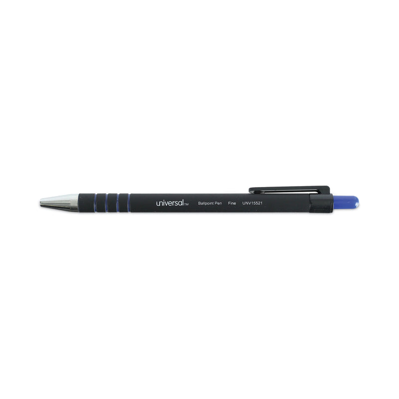 Universal Ballpoint Pen, Retractable, Fine 0.7 mm, Blue Ink, Blue Barrel, Dozen