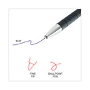Universal Ballpoint Pen, Retractable, Fine 0.7 mm, Blue Ink, Blue Barrel, Dozen
