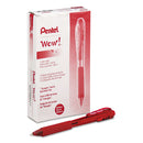 Pentel WOW! Ballpoint Pen, Retractable, Medium 1 mm, Red Ink, Red Barrel, Dozen