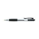 Universal Comfort Grip Ballpoint Pen, Retractable, Medium 1 mm, Black Ink, Clear Barrel, Dozen