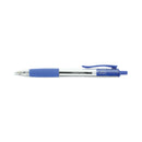 Universal Comfort Grip Ballpoint Pen, Retractable, Medium 1 mm, Blue Ink, Clear Barrel, Dozen
