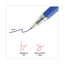 Universal Comfort Grip Ballpoint Pen, Retractable, Medium 1 mm, Blue Ink, Clear Barrel, Dozen