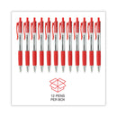 Universal Comfort Grip Ballpoint Pen, Retractable, Medium 1 mm, Red Ink, Clear Barrel, Dozen