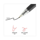 Universal Comfort Grip Ballpoint Pen, Retractable, Medium 1 mm, Black Ink, Clear Barrel, 48/Pack