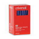 Universal Ballpoint Pen Value Pack, Stick, Medium 1 mm, Blue Ink, Gray Barrel, 60/Pack