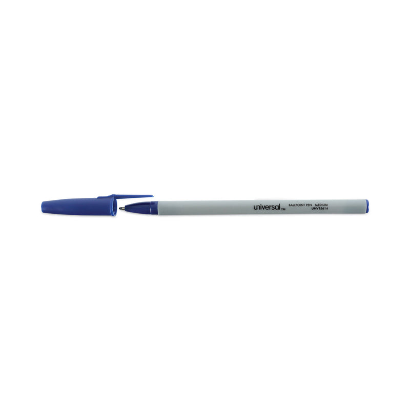 Universal Ballpoint Pen Value Pack, Stick, Medium 1 mm, Blue Ink, Gray Barrel, 60/Pack
