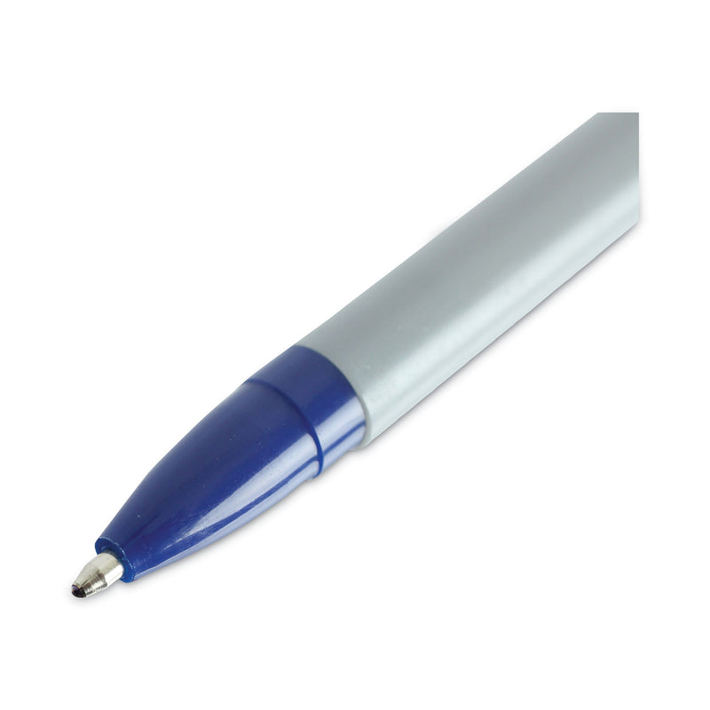 Universal Ballpoint Pen Value Pack, Stick, Medium 1 mm, Blue Ink, Gray Barrel, 60/Pack