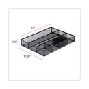 Universal Metal Mesh Drawer Organizer, Six Compartments, 15 x 11.88 x 2.5, Black