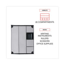 Universal Metal Mesh Drawer Organizer, Six Compartments, 15 x 11.88 x 2.5, Black