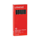 Universal Ballpoint Pen, Stick, Medium 1 mm, Black Ink, Gray Barrel, Dozen