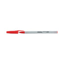 Universal Ballpoint Pen, Stick, Medium 1 mm, Red Ink, Gray Barrel, Dozen