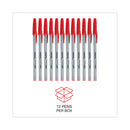 Universal Ballpoint Pen, Stick, Medium 1 mm, Red Ink, Gray Barrel, Dozen