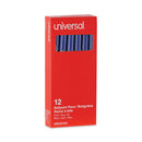 Universal Ballpoint Pen, Stick, Fine 0.7 mm, Blue Ink, Gray Barrel, Dozen