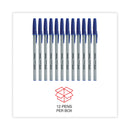 Universal Ballpoint Pen, Stick, Fine 0.7 mm, Blue Ink, Gray Barrel, Dozen