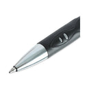 Universal Comfort Grip Gel Pen, Retractable, Medium 0.7 mm, Black Ink, Silver Barrel, Dozen