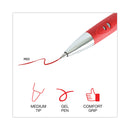 Universal Comfort Grip Gel Pen, Retractable, Medium 0.7 mm, Red Ink, Silver Barrel, Dozen