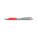 Universal Comfort Grip Gel Pen, Retractable, Medium 0.7 mm, Red Ink, Silver Barrel, Dozen