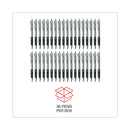 Universal Comfort Grip Gel Pen, Retractable, Medium 0.7 mm, Black Ink, Silver Barrel, 36/Pack