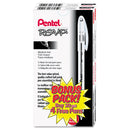 Pentel R.S.V.P. Ballpoint Pen Value Pack, Stick, Medium 1 mm, Black Ink, Clear/Black Barrel, 24/Pack