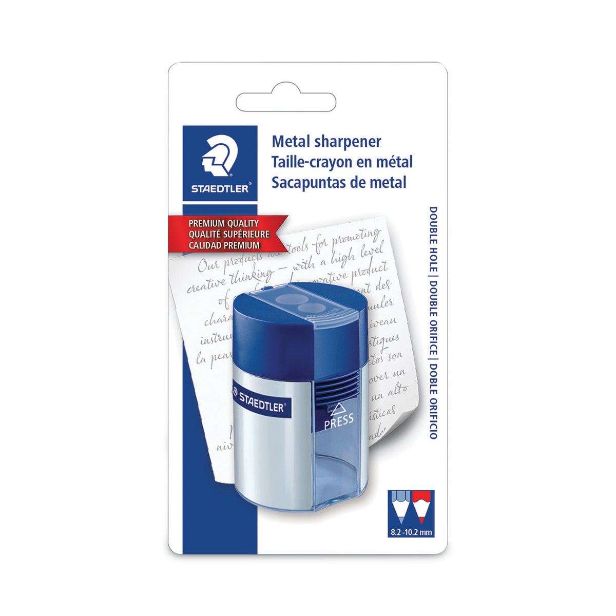 Handheld Manual Double-Hole Plastic Sharpener, 3.25 x 1.75 x 2.2, Randomly Assorted Colors
