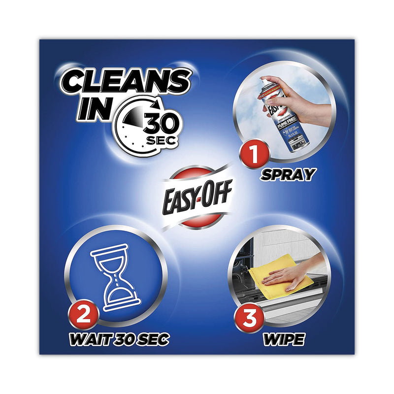 Professional EASY-OFF Fume Free Max Oven Cleaner, Foam, Lemon, 24 oz Aerosol Spray, 6/Carton