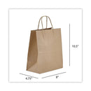 Prime Time Packaging Kraft Paper Bags, Tempo, 8 x 4.75 x 10.5, Natural, 250/Carton
