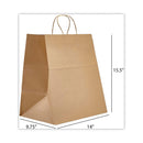 Prime Time Packaging Kraft Paper Bags, Super Royal, 14 x 9.75 x 15.5, Natural, 200/Carton