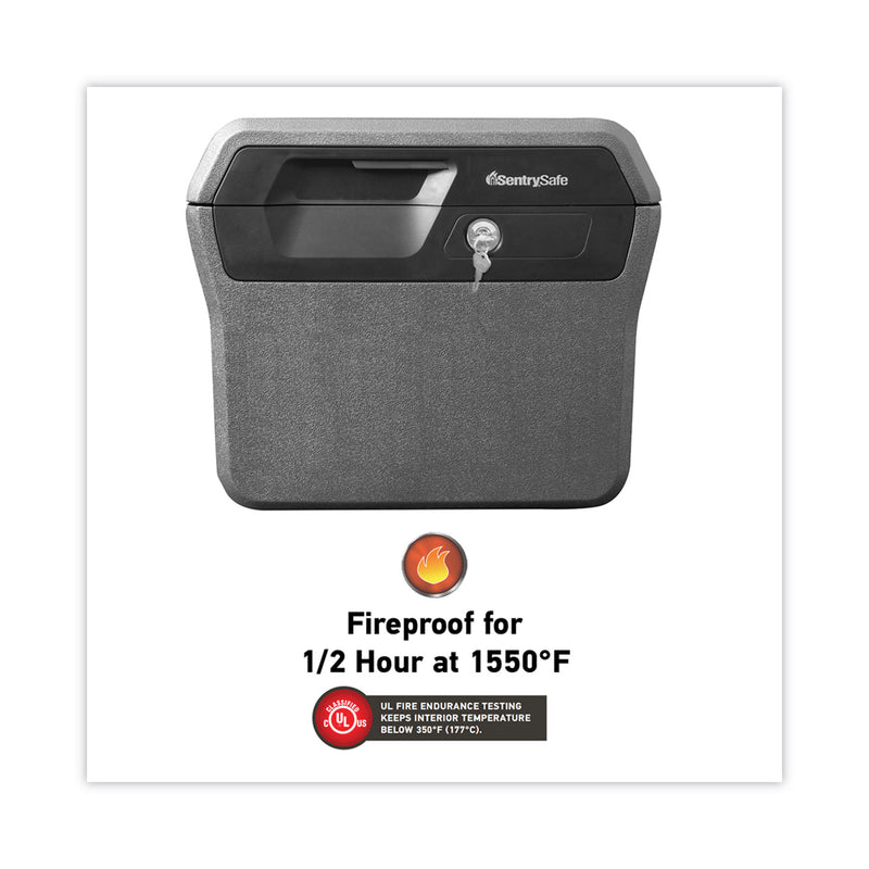 Sentry Waterproof Fire-Resistant File, 0.66 cu ft,16.63w x 13.88d x 14.13h, Charcoal Gray