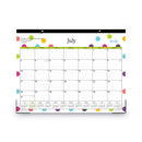 Blue Sky Teacher Dots Academic Desk Pad, 22 x 17, Black Binding, Clear Corners, 12-Month (July to June): 2022 to 2023