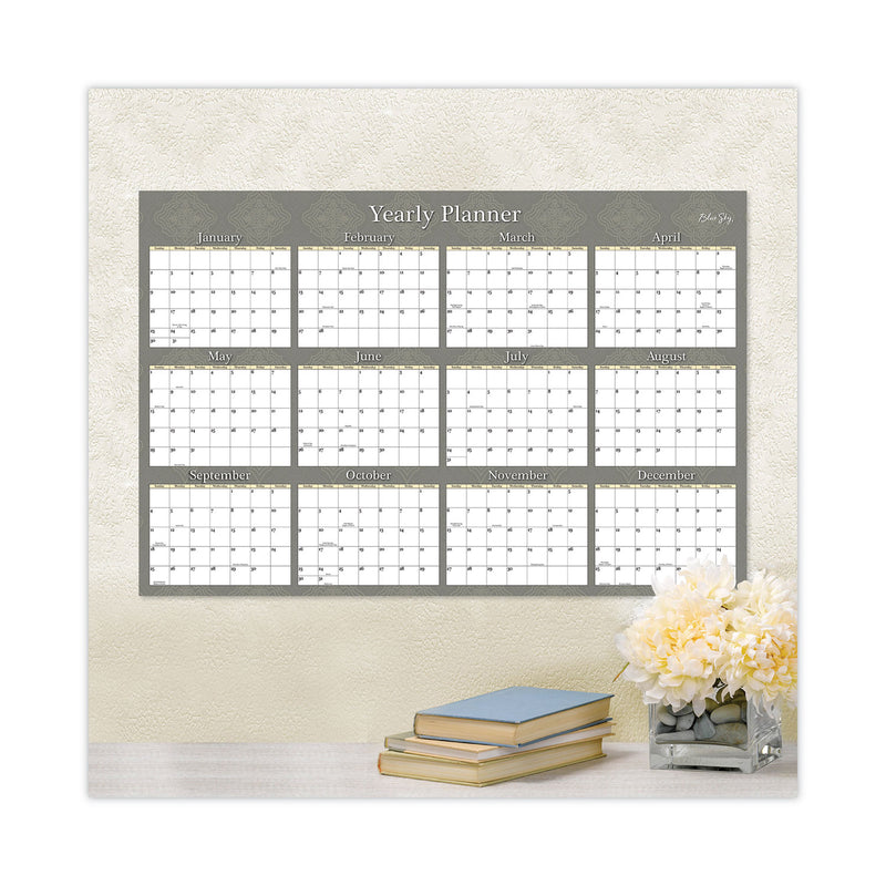 Blue Sky Adrianna Laminated Erasable Wall Calendar, 36 x 24, White/Taupe Sheets, 12-Month (Jan to Dec): 2023