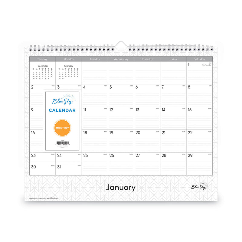 Blue Sky Enterprise Wall Calendar, Enterprise Geometric Artwork, 15 x 12, White/Gray Sheets, 12-Month (Jan to Dec): 2023