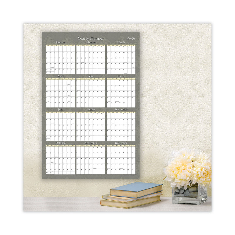 Blue Sky Adrianna Laminated Erasable Wall Calendar, 36 x 24, White/Taupe Sheets, 12-Month (Jan to Dec): 2023