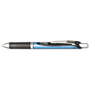 Pentel EnerGel RTX Gel Pen, Retractable, Fine 0.5 mm Needle Tip, Black Ink, Silver/Black Barrel