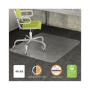 deflecto DuraMat Moderate Use Chair Mat, Low Pile Carpet, Flat, 45 x 53, Rectangle, Clear