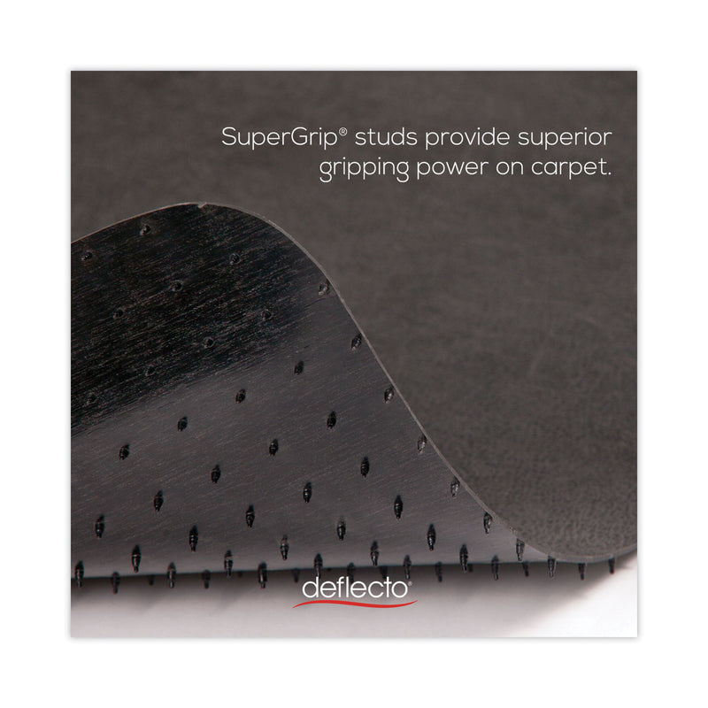 deflecto SuperMat Frequent Use Chair Mat for Medium Pile Carpet, 45 x 53, Rectangular, Black
