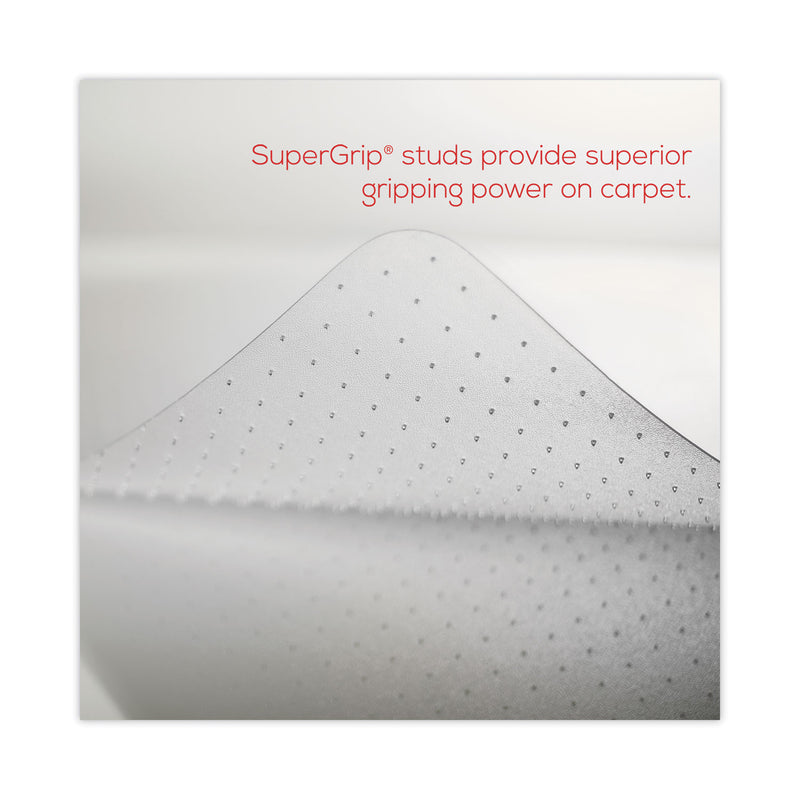deflecto SuperMat Frequent Use Chair Mat, Med Pile Carpet, Roll, 45 x 53, Rectangular, Clear