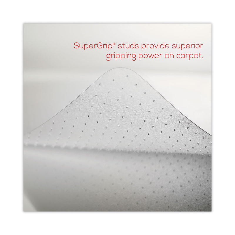 deflecto SuperMat Frequent Use Chair Mat for Medium Pile Carpet, 46 x 60, Wide Lipped, Clear