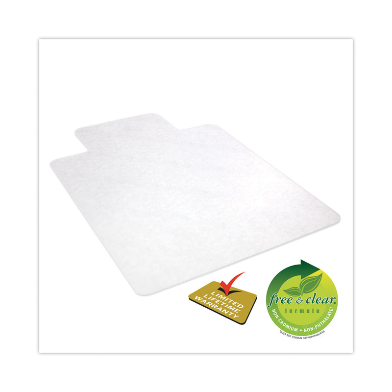 deflecto EconoMat All Day Use Chair Mat for Hard, Lip, 36 x 48, Low Pile, Smooth, Clear