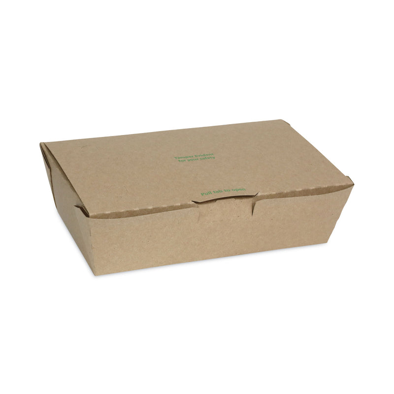 Pactiv Evergreen EarthChoice Tamper Evident OneBox Paper Box, 9.04 x 4.85 x 2.75, Kraft, 162/Carton