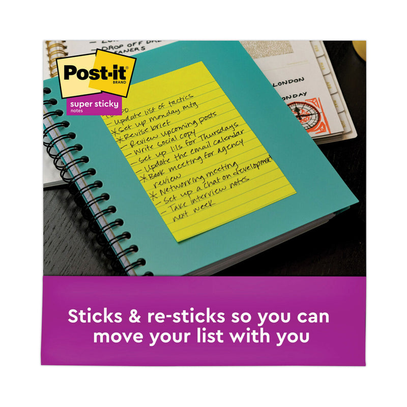 Post-it Pads in Energy Boost Collection Colors, Note Ruled, 4" x 6", 45 Sheets/Pad, 24 Pads/Pack