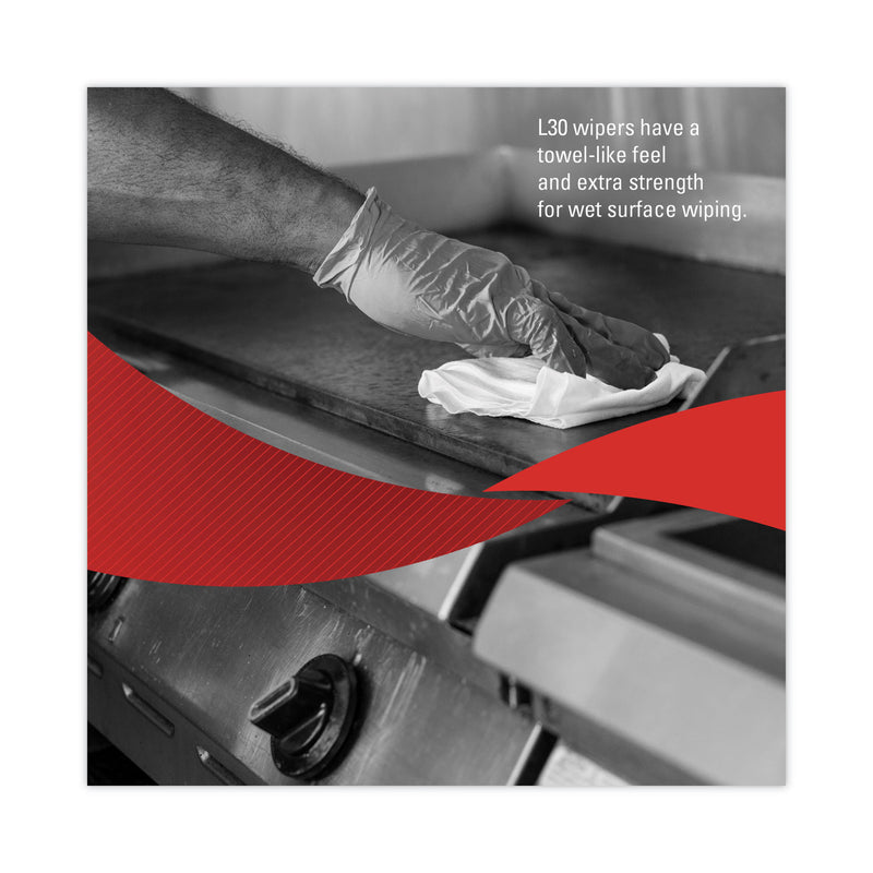 WypAll L30 Towels, Quarter Fold, 12.5 x 12, 90/Polypack, 12 Polypacks/Carton