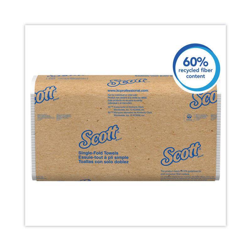 Scott Essential Single-Fold Towels, Absorbency Pockets, 9.3 x 10.5, 250/Pack, 16 Packs/Carton