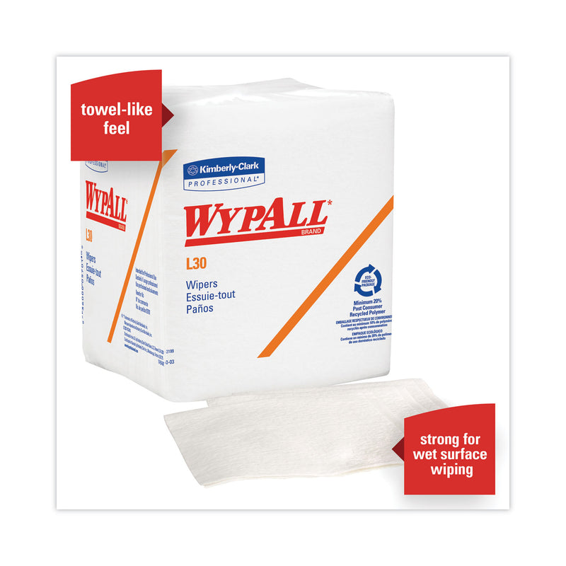 WypAll L30 Towels, Quarter Fold, 12.5 x 12, 90/Polypack, 12 Polypacks/Carton