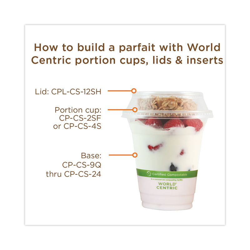 World Centric PLA Clear Cold Cups, 12 oz, Clear, 1,000/Carton