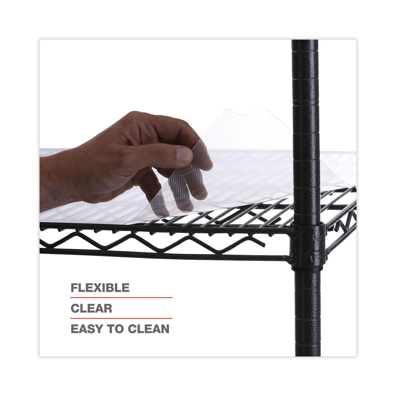 Alera Shelf Liners For Wire Shelving, Clear Plastic, 36w x 18d, 4/Pack