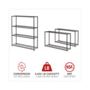 Alera All-Purpose Wire Shelving Starter Kit, Four-Shelf, 60w x 18d x 72h, Black Anthracite Plus